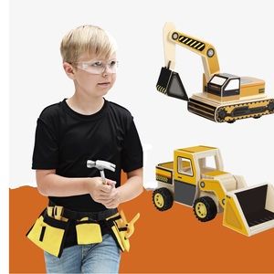 Create & Learn Kids DIY Construction Kit with Real Tools & Tool Belt